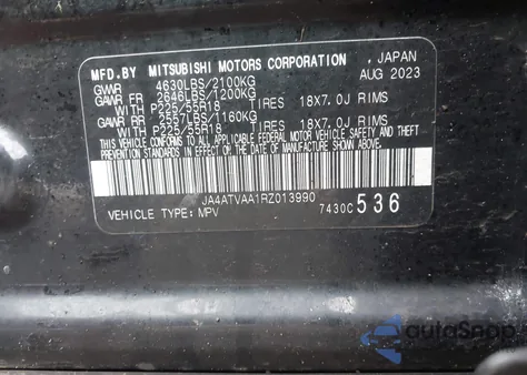 2024 Mitsubishi Eclipse Cross Le S-Awc z USA, uszkodzony, nr VIN JA4ATVAA1RZ013990